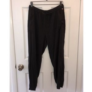 PINK Black Canvas Joggers